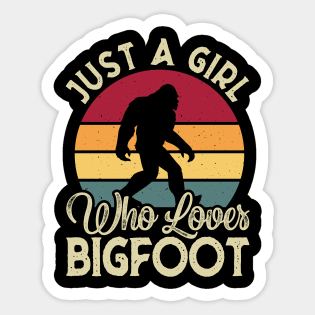 Just A Girl Who Loves Bigfoot Retro Sticker by The WYLD Tribe